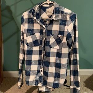 Women’s Size S Blue and White Flannel